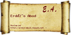 Erdős Abod névjegykártya